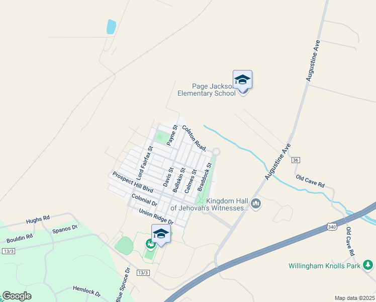 map of restaurants, bars, coffee shops, grocery stores, and more near 64 Bullskin Street in Charles Town