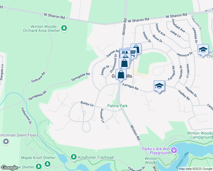 map of restaurants, bars, coffee shops, grocery stores, and more near 21 Cromwell Road in Cincinnati