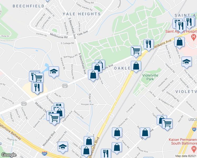 map of restaurants, bars, coffee shops, grocery stores, and more near 910 Leeds Avenue in Baltimore