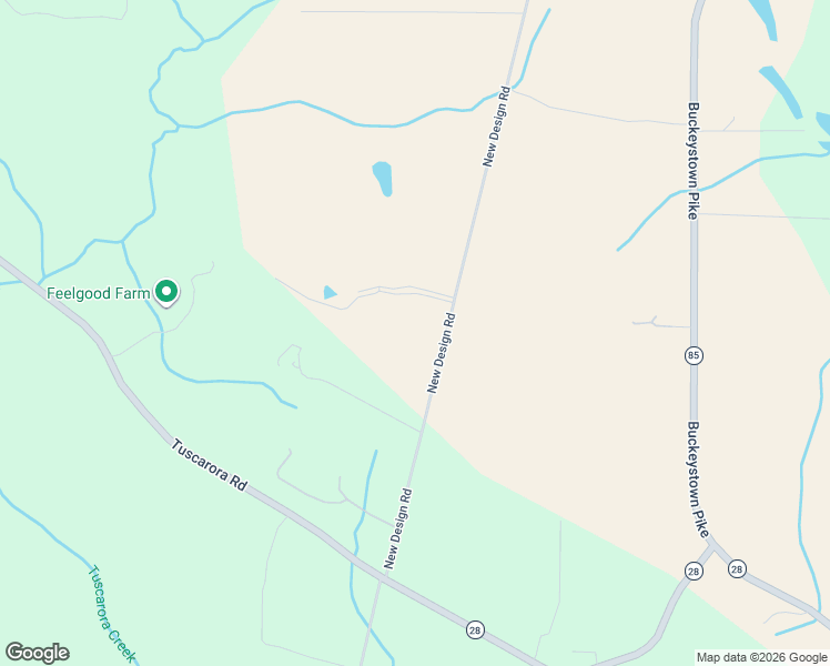 map of restaurants, bars, coffee shops, grocery stores, and more near 1400 New Design Road in Adamstown