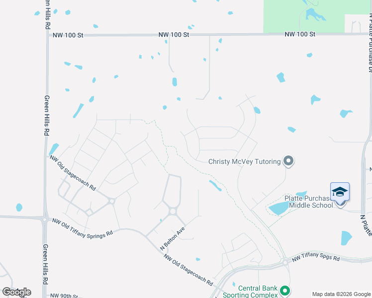 map of restaurants, bars, coffee shops, grocery stores, and more near 3500 Northwest 95th Street in Kansas City