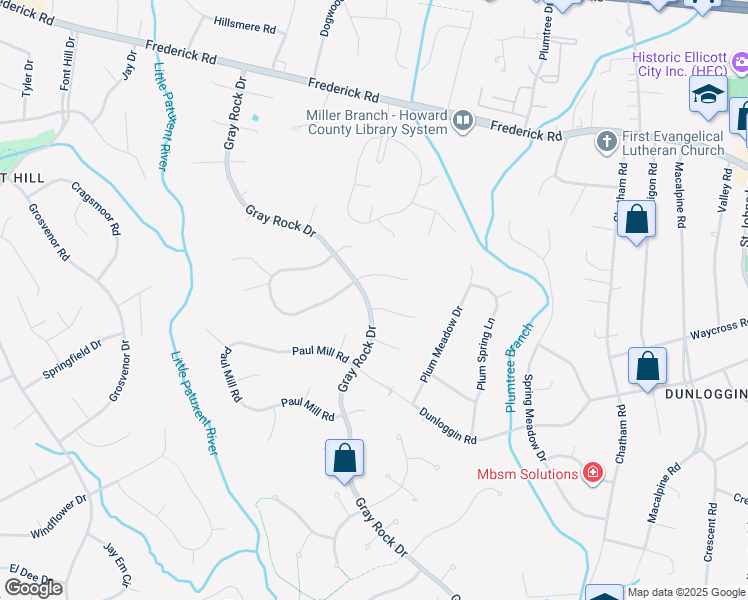 map of restaurants, bars, coffee shops, grocery stores, and more near 3801 Graceland Court in Ellicott City
