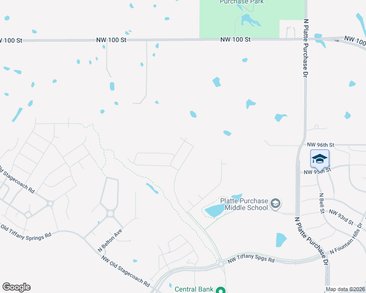 map of restaurants, bars, coffee shops, grocery stores, and more near 3201 Northwest 100 Street in Kansas City