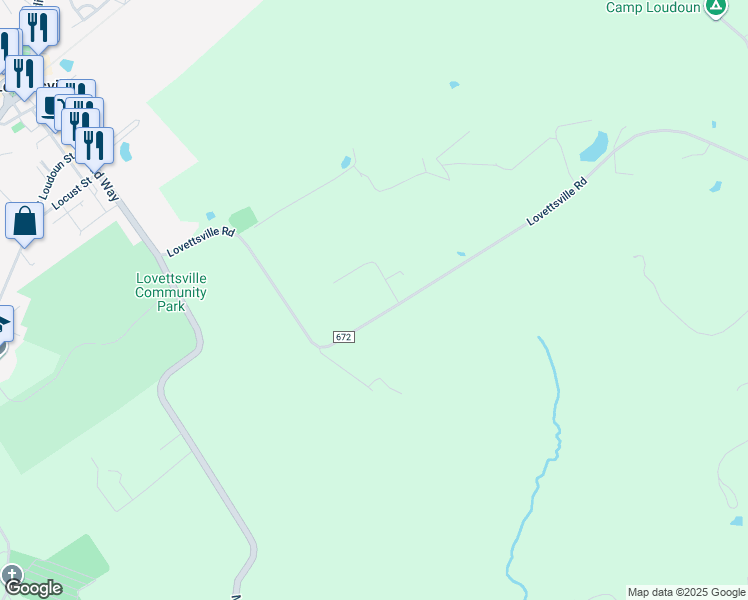 map of restaurants, bars, coffee shops, grocery stores, and more near 39808 Lovettsville Rd in Lovettsville