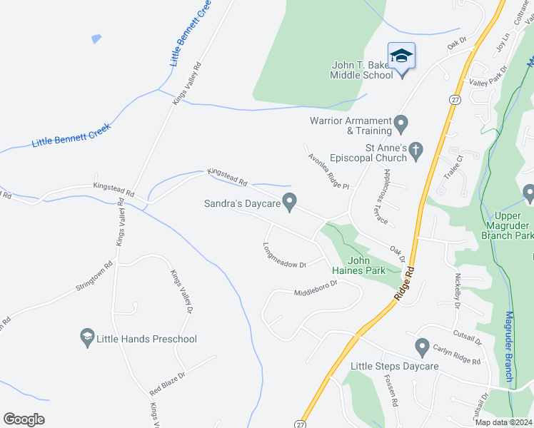 map of restaurants, bars, coffee shops, grocery stores, and more near 10933 Bellehaven Boulevard in Damascus