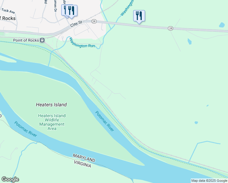 map of restaurants, bars, coffee shops, grocery stores, and more near 4142 Rock Hall Road in Point of Rocks