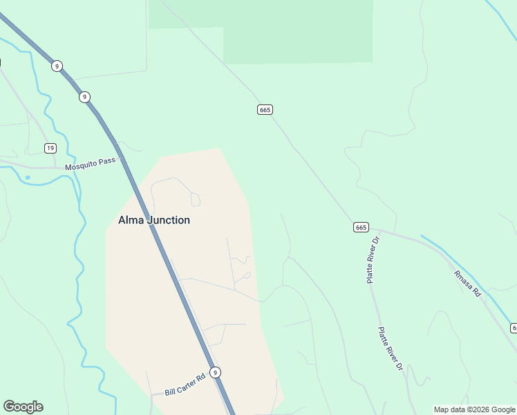 map of restaurants, bars, coffee shops, grocery stores, and more near 99 Dead Toad Road in Fairplay