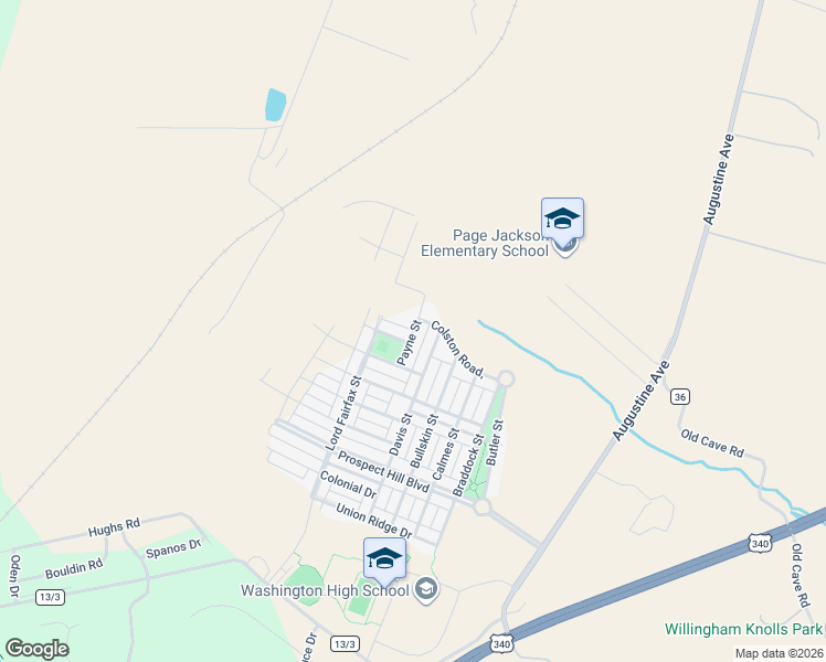 map of restaurants, bars, coffee shops, grocery stores, and more near Payne Street in Charles Town