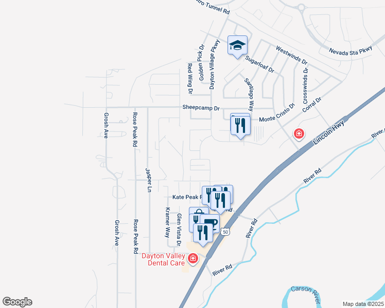 map of restaurants, bars, coffee shops, grocery stores, and more near 508 Northgate Drive in Dayton
