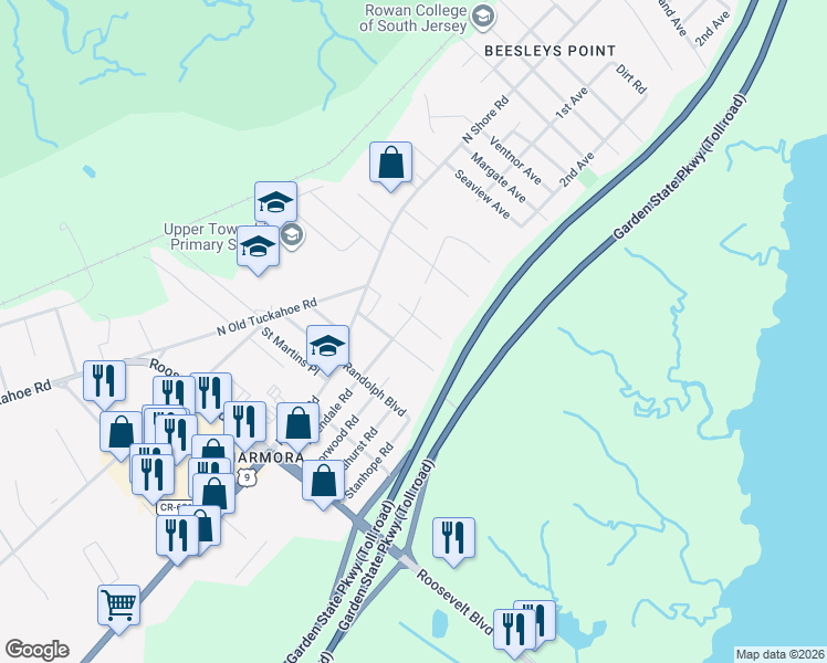 map of restaurants, bars, coffee shops, grocery stores, and more near 6 Lake Corson Lane in Marmora