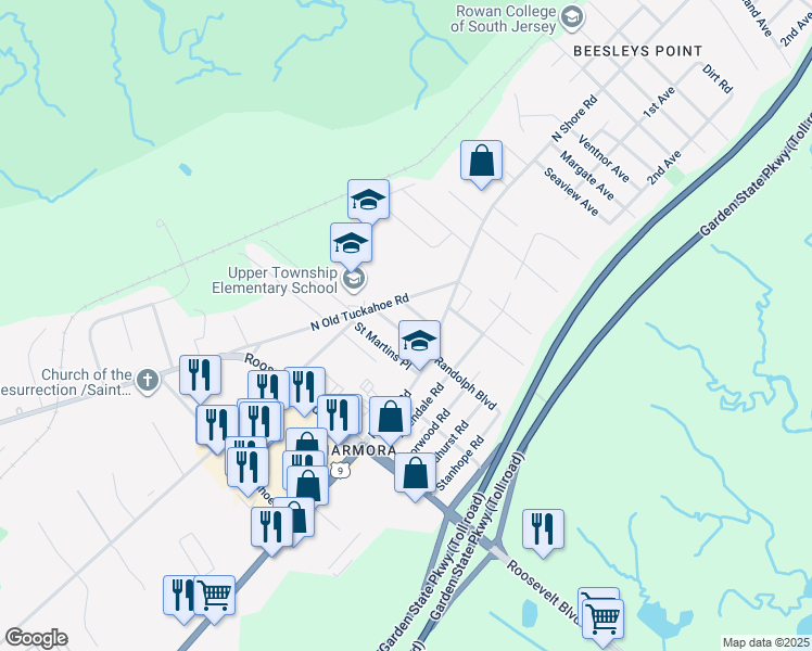 map of restaurants, bars, coffee shops, grocery stores, and more near 15 Saint Andrews Place in Marmora