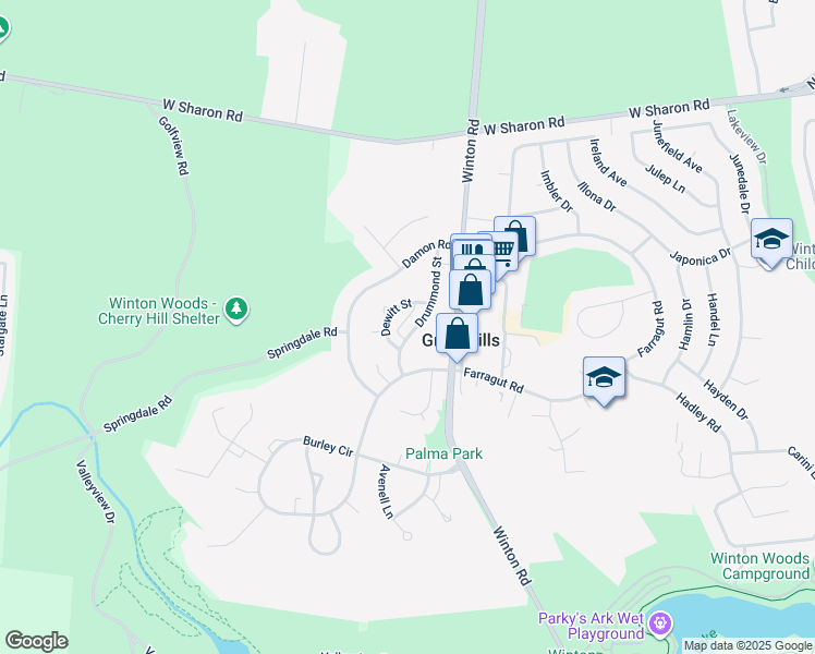 map of restaurants, bars, coffee shops, grocery stores, and more near 27 Drummond Street in Cincinnati