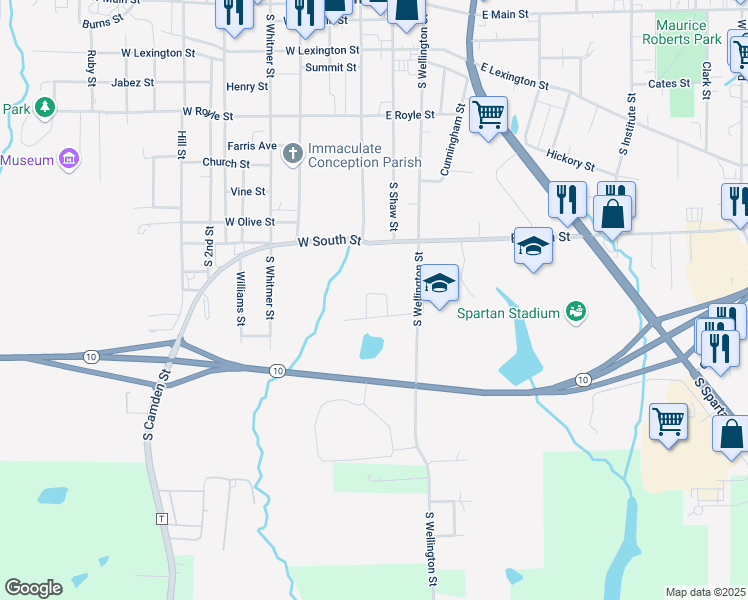 map of restaurants, bars, coffee shops, grocery stores, and more near 115 Alex Loop in Richmond