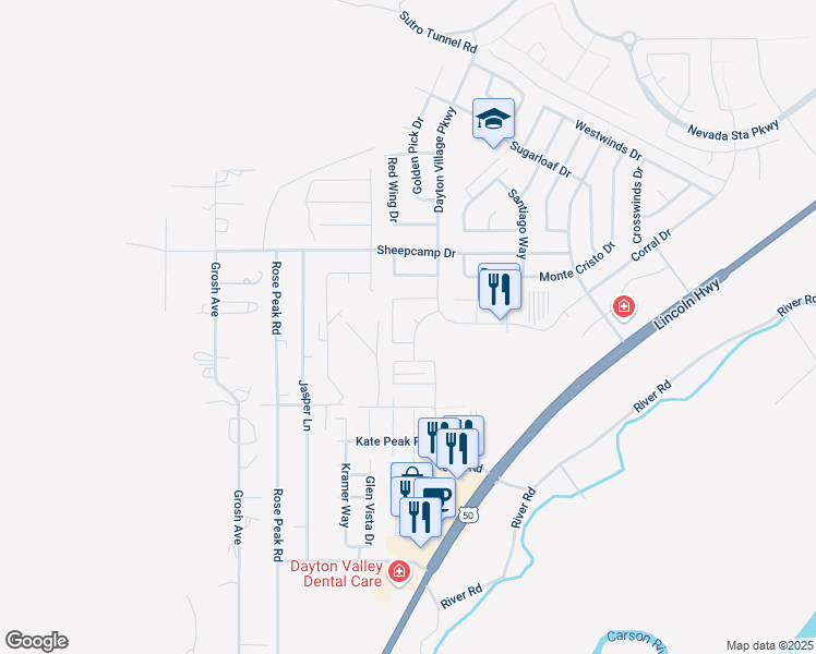 map of restaurants, bars, coffee shops, grocery stores, and more near 508 Northgate Drive in Dayton