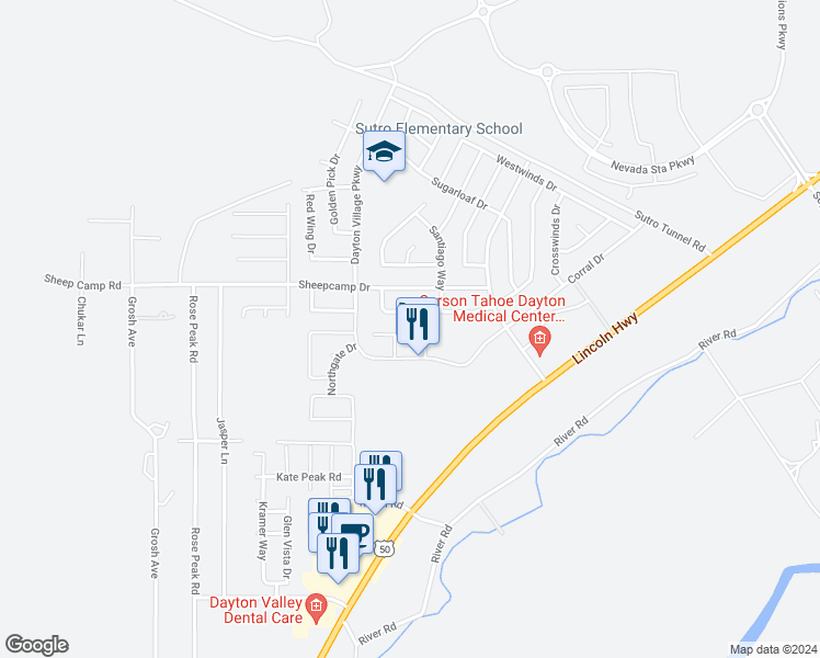 map of restaurants, bars, coffee shops, grocery stores, and more near 316 Sweetwater Circle in Dayton