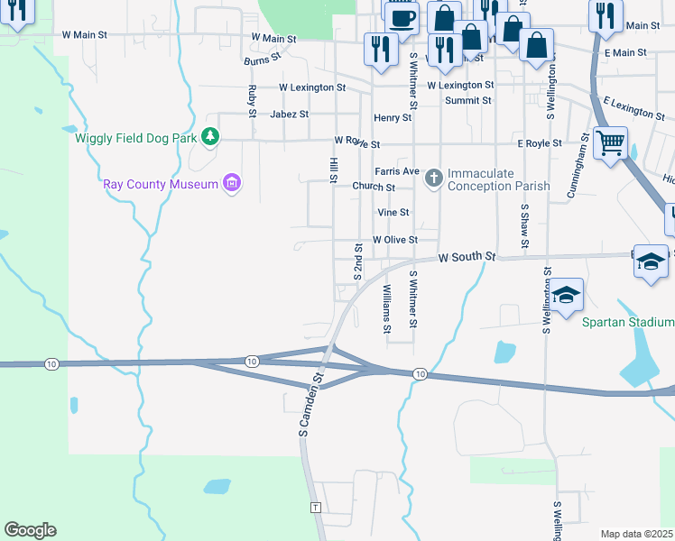 map of restaurants, bars, coffee shops, grocery stores, and more near 703 Hill Street in Richmond