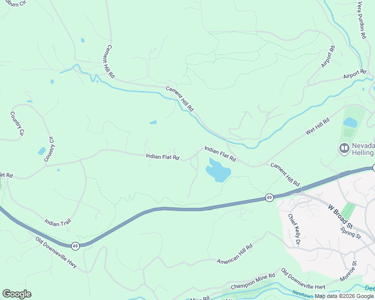 map of restaurants, bars, coffee shops, grocery stores, and more near 16016 Indian Flat Road in Nevada City