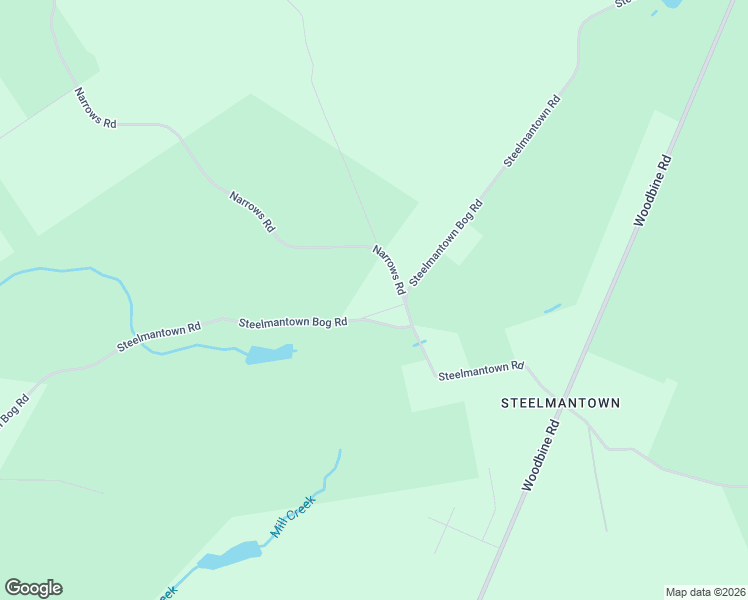 map of restaurants, bars, coffee shops, grocery stores, and more near 260 Steelmantown Road in Woodbine