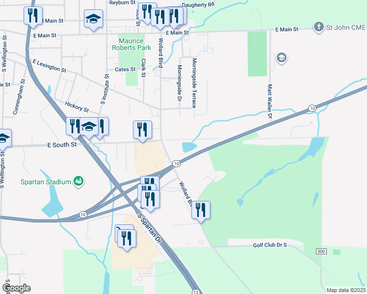 map of restaurants, bars, coffee shops, grocery stores, and more near Highway 10 in Richmond