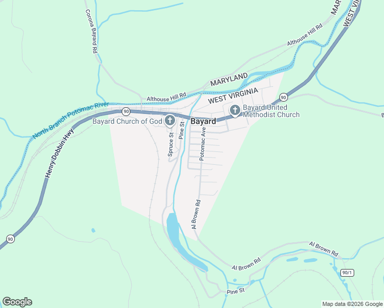 map of restaurants, bars, coffee shops, grocery stores, and more near 29 Cherry Street in Mount Storm