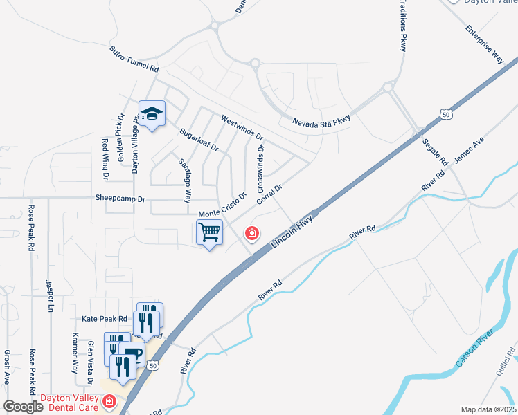 map of restaurants, bars, coffee shops, grocery stores, and more near 226 Corral Drive in Dayton