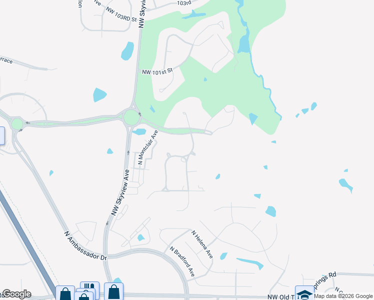map of restaurants, bars, coffee shops, grocery stores, and more near 6009 Northwest Tiffany Springs Parkway in Kansas City