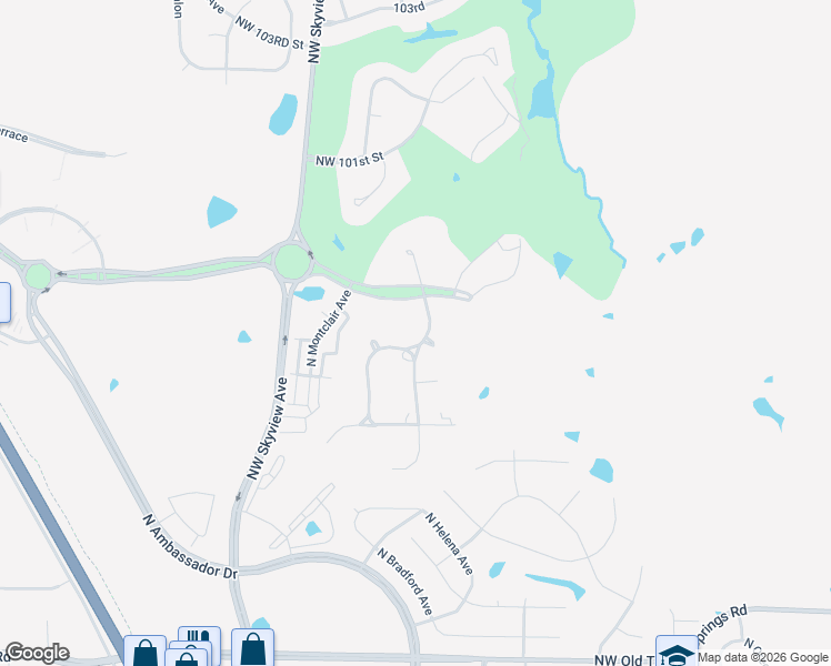 map of restaurants, bars, coffee shops, grocery stores, and more near 6009 Northwest Tiffany Springs Parkway in Kansas City