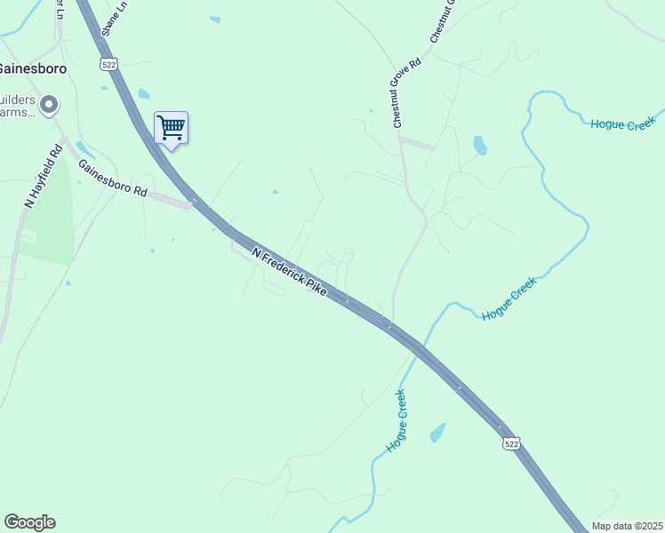 map of restaurants, bars, coffee shops, grocery stores, and more near 4544 North Frederick Pike in Winchester