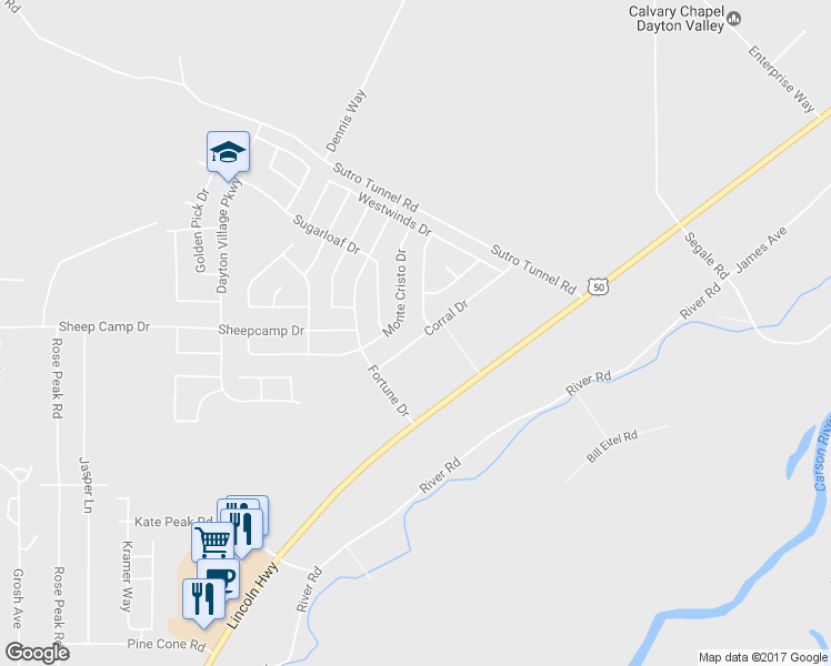 map of restaurants, bars, coffee shops, grocery stores, and more near 218 Corral Drive in Dayton