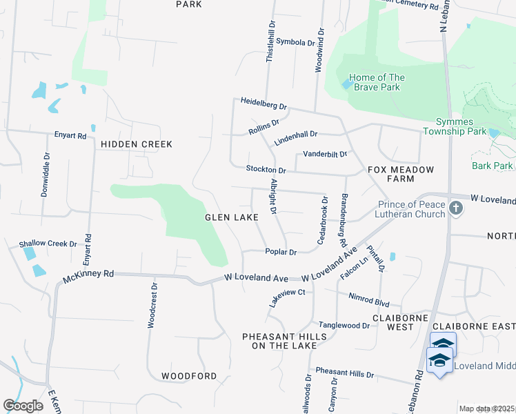 map of restaurants, bars, coffee shops, grocery stores, and more near 190 Brushwood Drive in Loveland