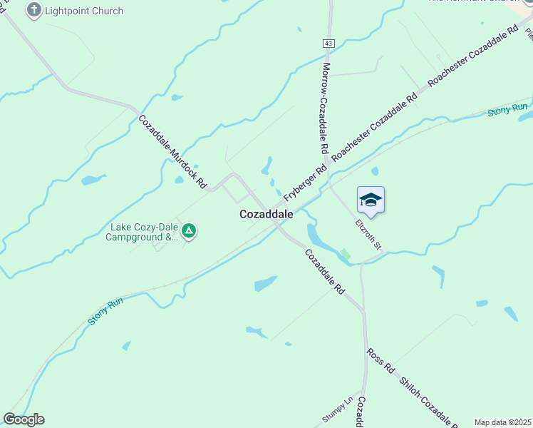 map of restaurants, bars, coffee shops, grocery stores, and more near in Cozaddale