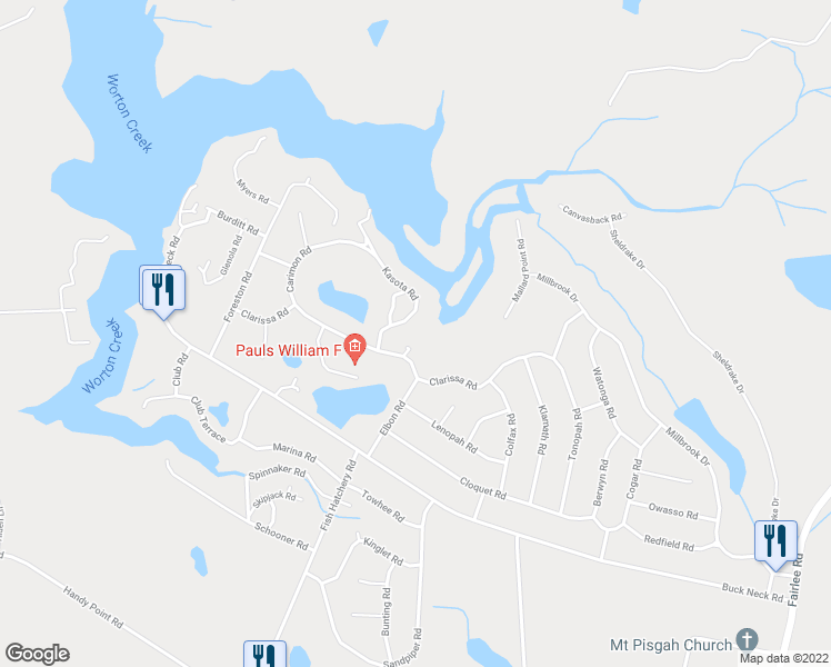 map of restaurants, bars, coffee shops, grocery stores, and more near 10699 Kasota Road in Chestertown