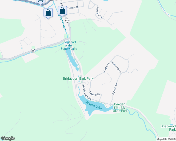 map of restaurants, bars, coffee shops, grocery stores, and more near 333 Hinkle Lake Road in Bridgeport