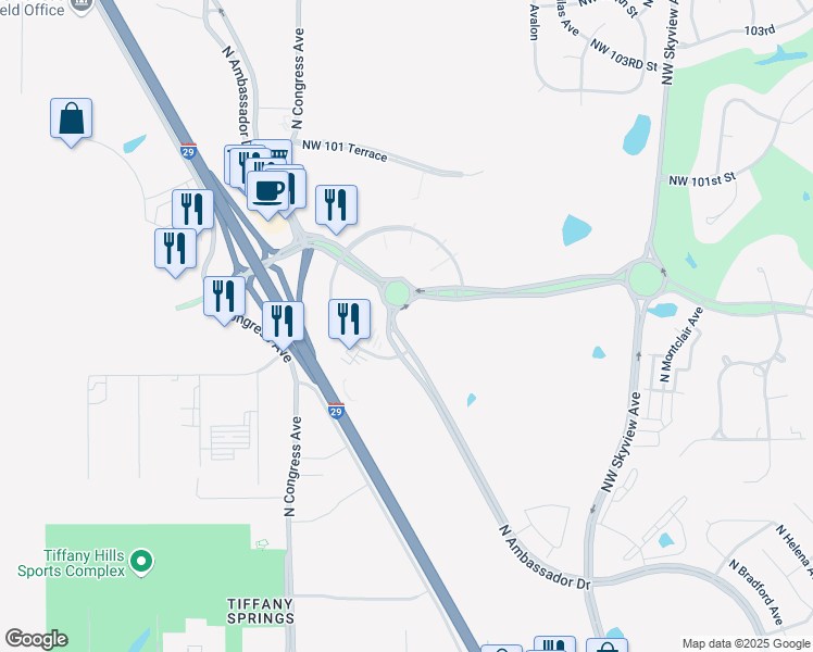 map of restaurants, bars, coffee shops, grocery stores, and more near in Kansas City