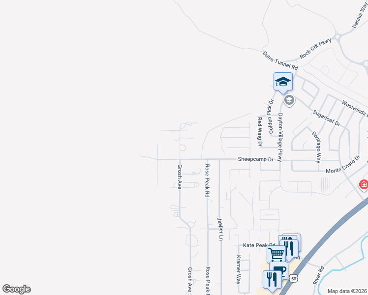 map of restaurants, bars, coffee shops, grocery stores, and more near 325 Grosh Avenue in Dayton