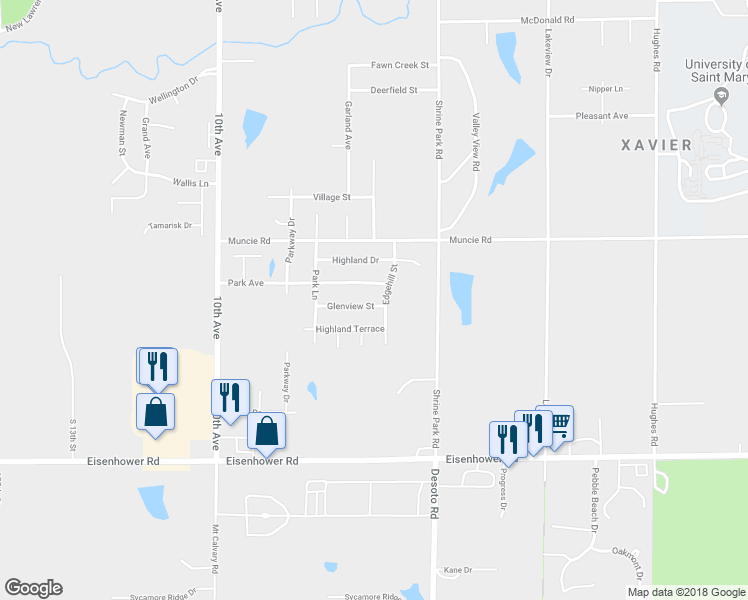map of restaurants, bars, coffee shops, grocery stores, and more near 732 Glenview Street in Leavenworth