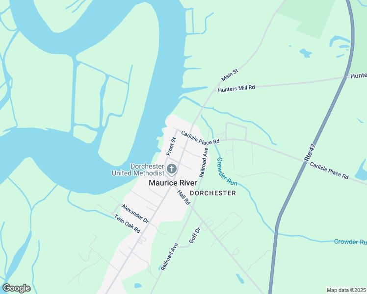 map of restaurants, bars, coffee shops, grocery stores, and more near 423 Main Street in Maurice River