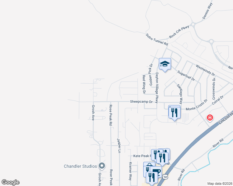 map of restaurants, bars, coffee shops, grocery stores, and more near 88 Jasper Lane in Dayton