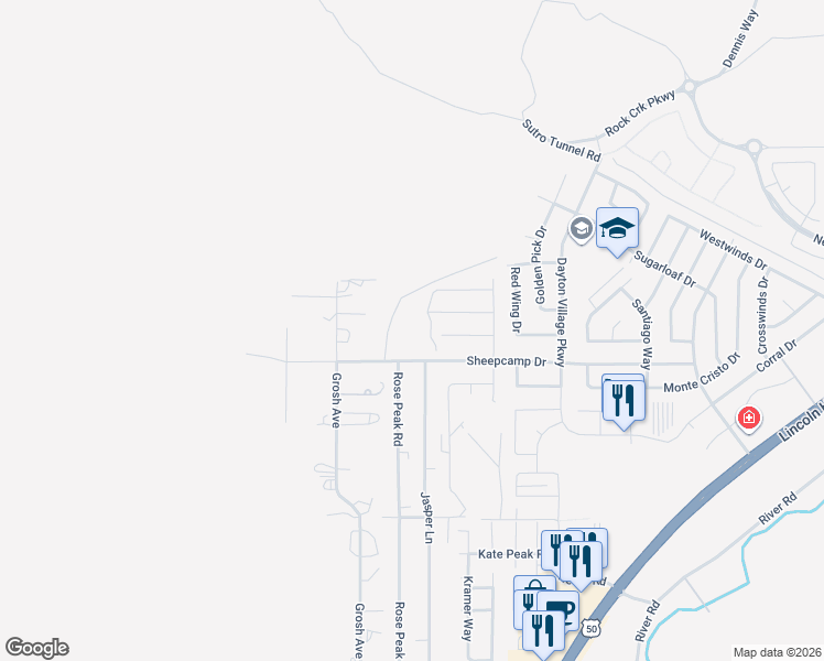 map of restaurants, bars, coffee shops, grocery stores, and more near 88 Jasper Lane in Dayton