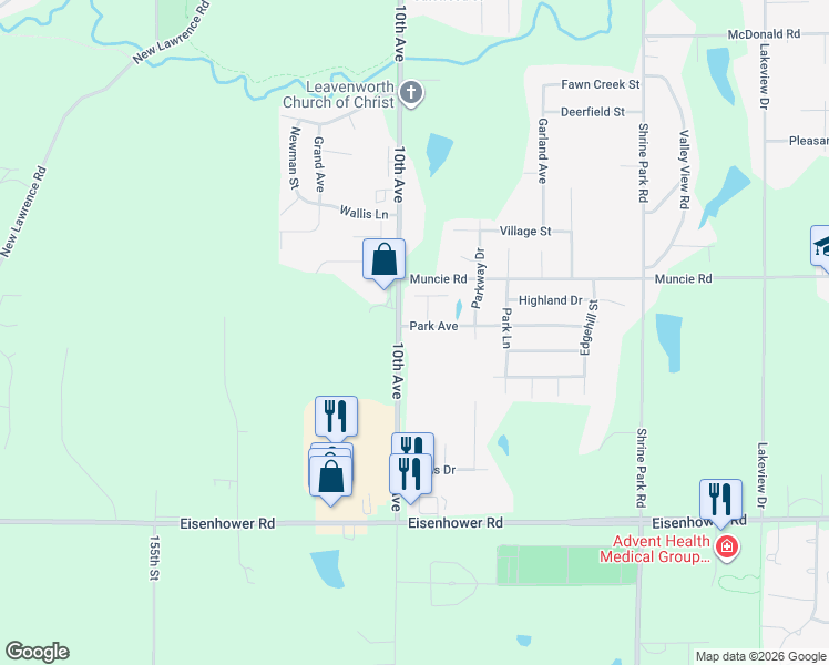 map of restaurants, bars, coffee shops, grocery stores, and more near 928 Park Avenue in Leavenworth