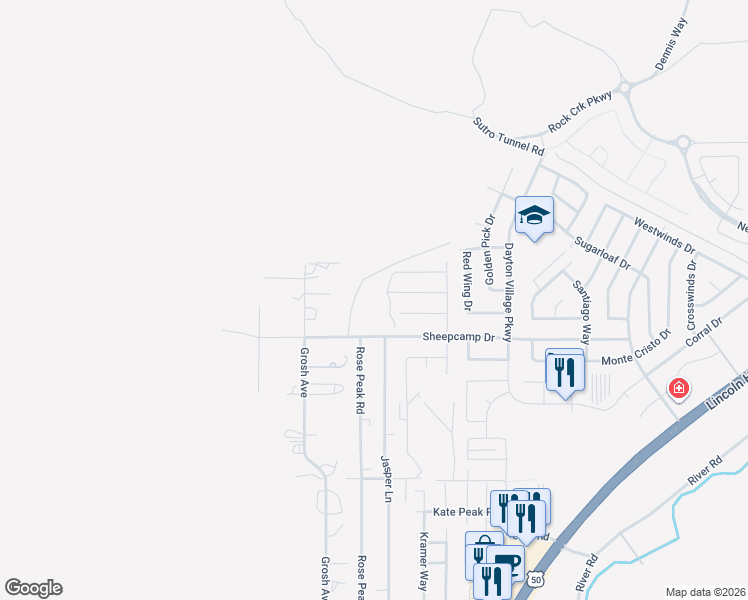 map of restaurants, bars, coffee shops, grocery stores, and more near 325 Grosh Avenue in Dayton