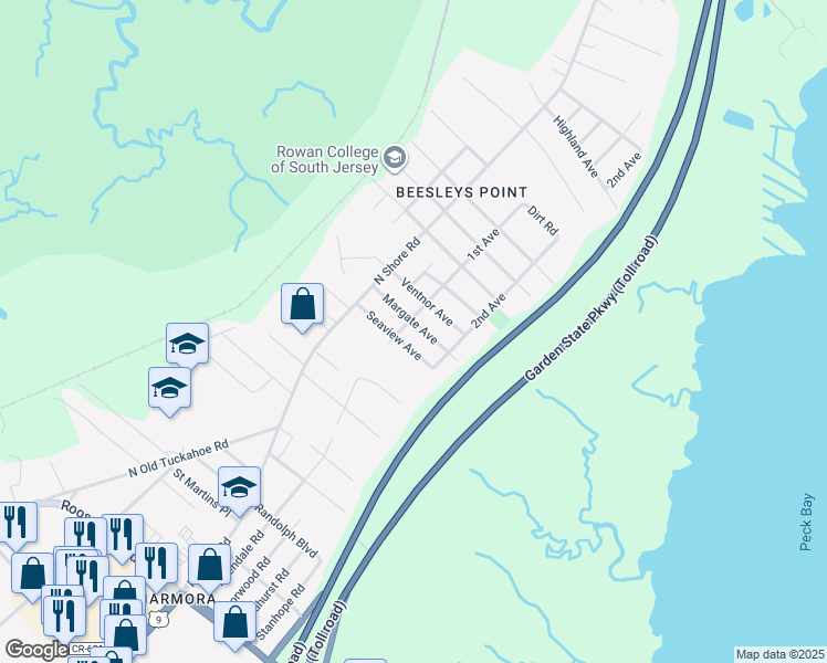map of restaurants, bars, coffee shops, grocery stores, and more near 28 Margate Avenue in Marmora