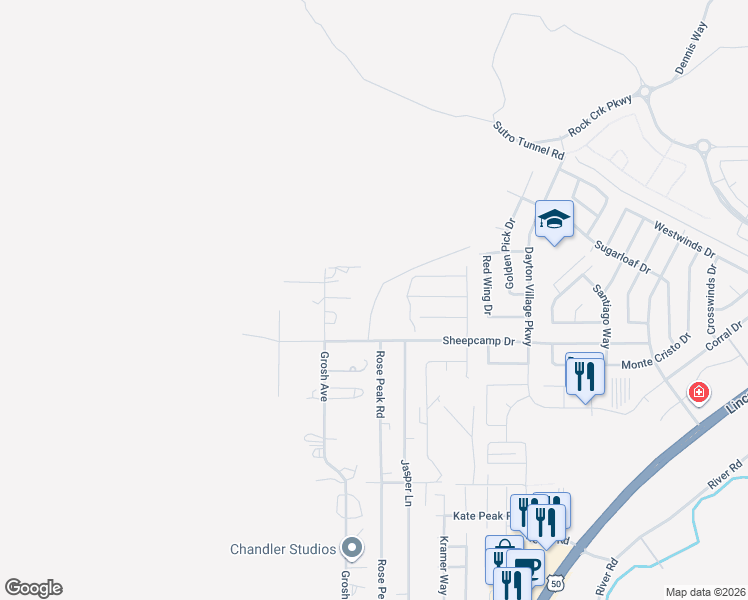 map of restaurants, bars, coffee shops, grocery stores, and more near 325 Grosh Avenue in Dayton