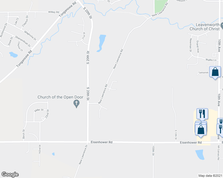 map of restaurants, bars, coffee shops, grocery stores, and more near Sunrise Street in Leavenworth