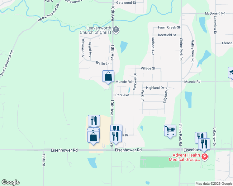 map of restaurants, bars, coffee shops, grocery stores, and more near 928 Park Avenue in Leavenworth