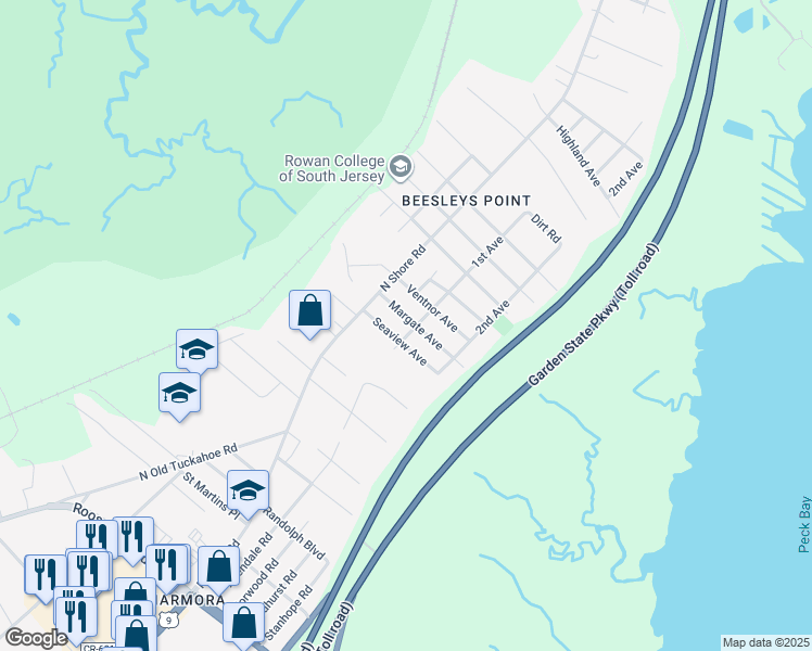 map of restaurants, bars, coffee shops, grocery stores, and more near 28 Margate Avenue in Marmora