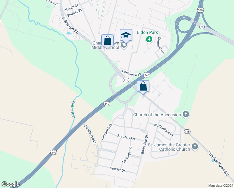 map of restaurants, bars, coffee shops, grocery stores, and more near 4573 Gene Hemp Road in Jefferson