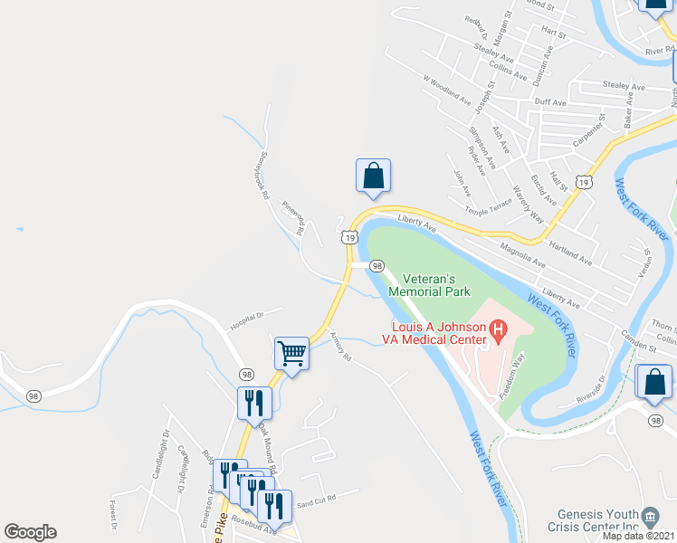 map of restaurants, bars, coffee shops, grocery stores, and more near 24 Stoneybrook Road in Clarksburg