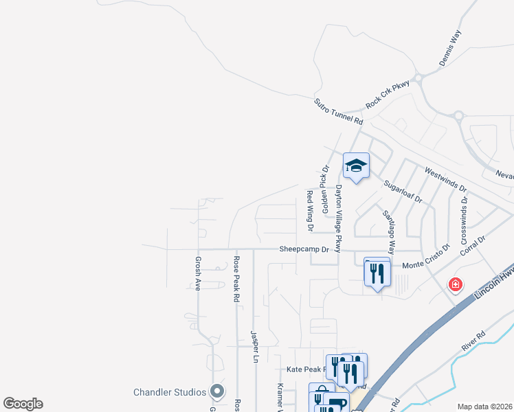 map of restaurants, bars, coffee shops, grocery stores, and more near 325 Grosh Avenue in Dayton