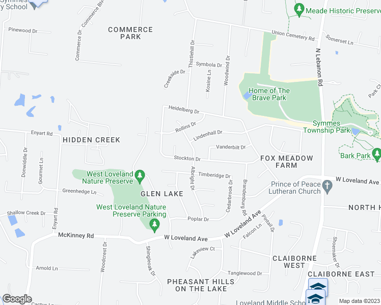 map of restaurants, bars, coffee shops, grocery stores, and more near 253 Albright Drive in Loveland